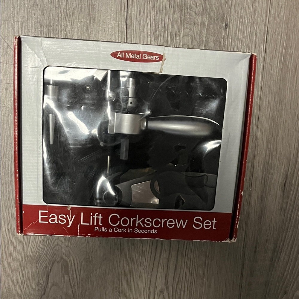 Silver Easy Lift Corkscrew Set